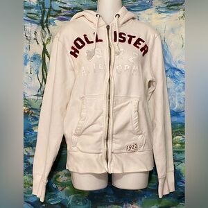 Hollister Women's Cream Hoodie Jacket